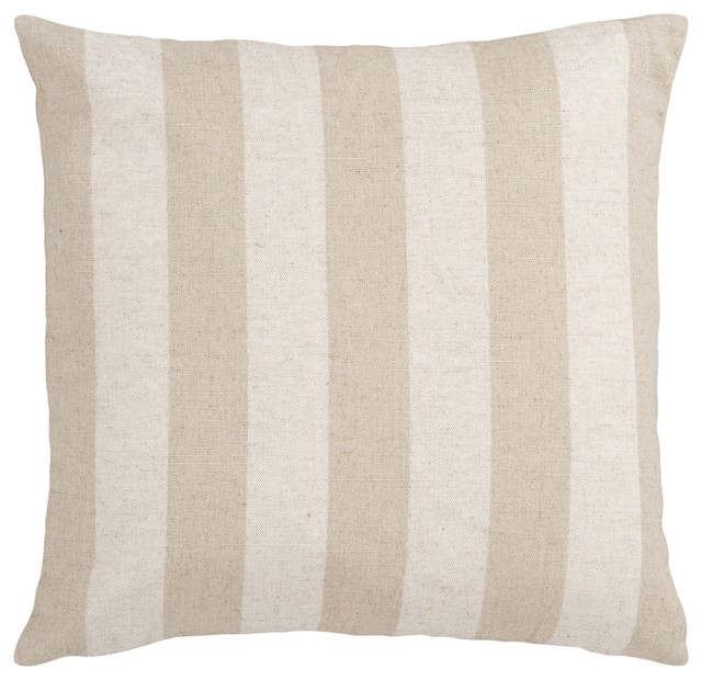 Simple Stripe Khaki And Cream Throw Pillow Scandinavian