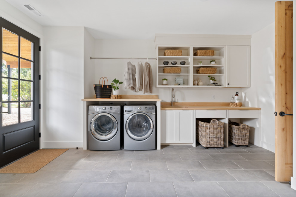ADA Compliant Home in Tualatin, OR Farmhouse Laundry Room
