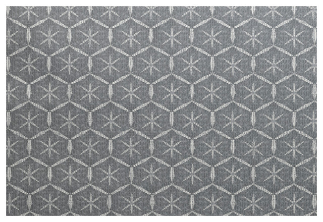 Tufted, Geometric Print Indoor Rug/Decorative Floor Mat, Black, 3" x 5-ft