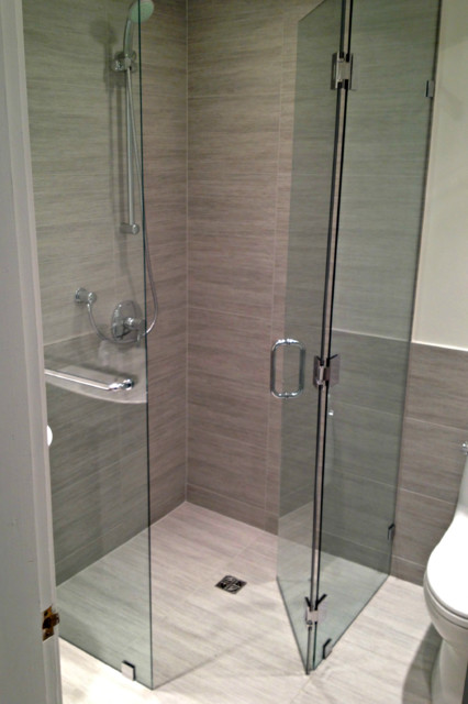 Curbless Frameless Corner Shower Neo Angle Frameless Showers Vancouver Modern Bathroom