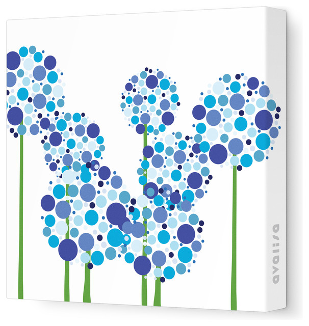 Imagination Allium Stretched Wall Art Modern Kids Decor Imagination Allium Stretched Wall Art Blue