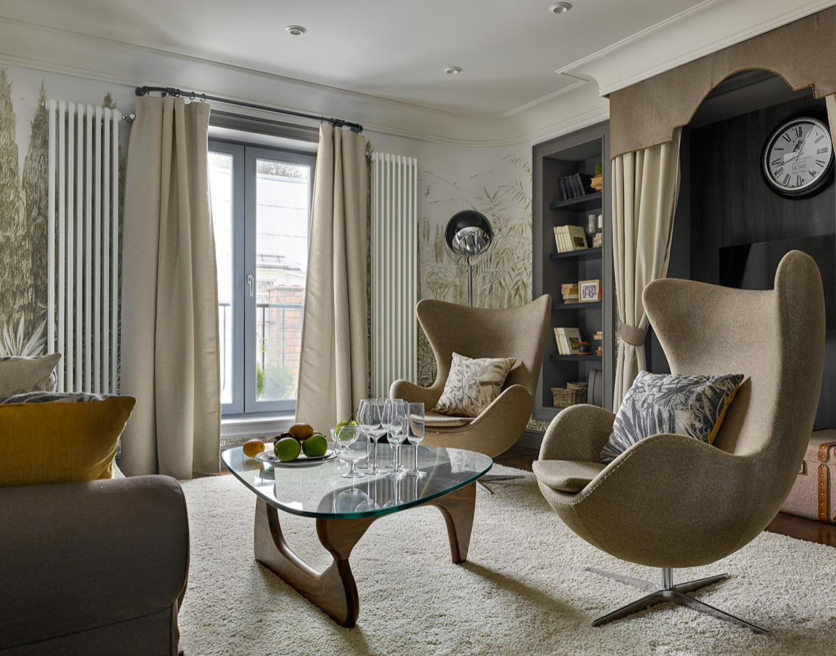 "Обнимающая" гостиная от студии "А3".