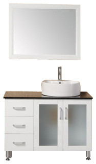 Design Element DEC066B-W Malibu 39" Single Sink Vanity Set, White