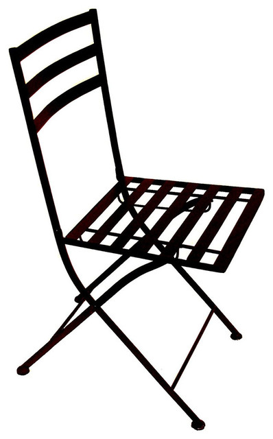 Metal Folding Chair in Black Finish - Set of 2