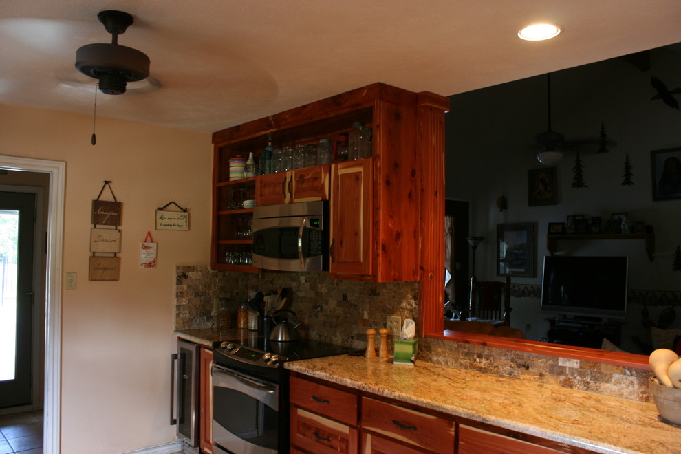 Inspiration for a rustic kitchen remodel in Austin