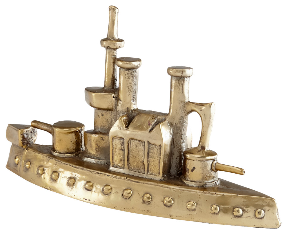 Cyan Boat Token 11230, Aged Brass