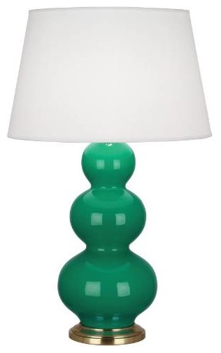 Robert Abbey EG40X Triple Gourd 1 Light Large Celadon Table Lamp in Emerald Gree