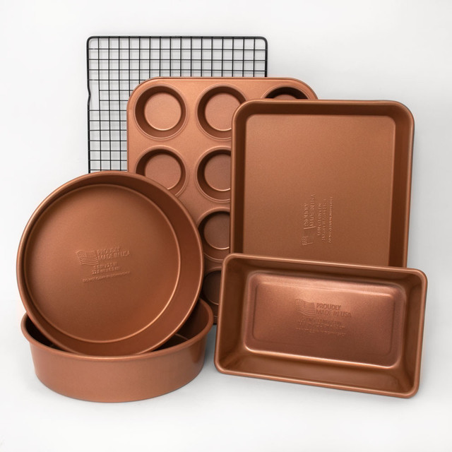 NonStick Commercial Grade 6Piece Bakeware Set, Copper Contemporary