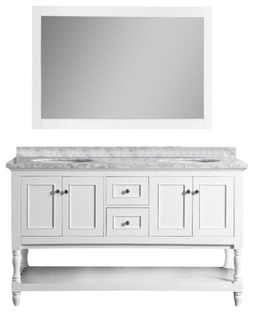 Cape Cod 60" White Bathroom Vanity Traditional Bathroom Vanities