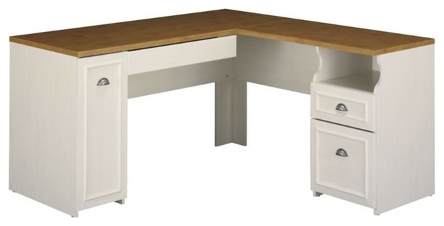 Scranton Co L Shaped Desk In Antique White Transitional