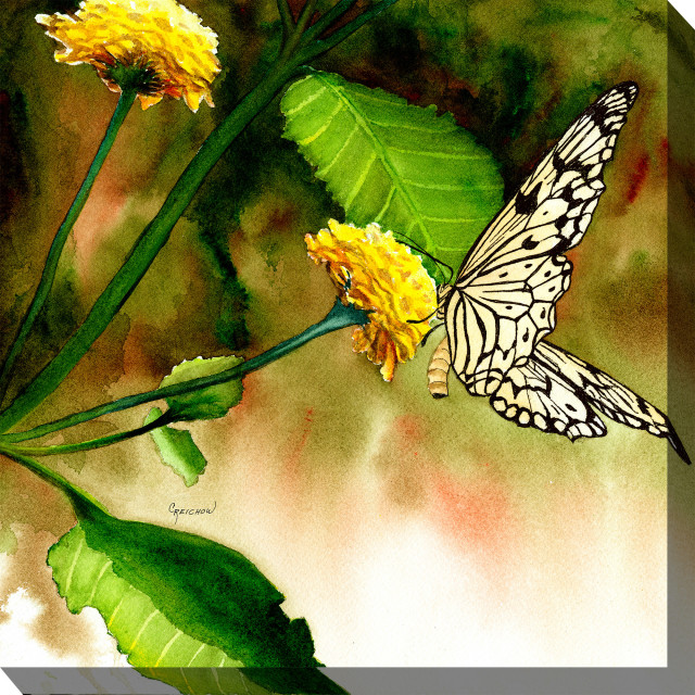 Butterfly Kiss Outdoor Art, 24"x24" Contemporary Outdoor Wall Art