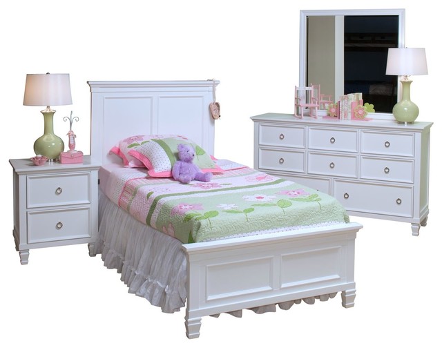 Trabuco Contemporary Kids Twin Bed Nightstand Dresser 