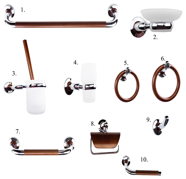 American Cherry Bathroom Accessories (Set of 10)