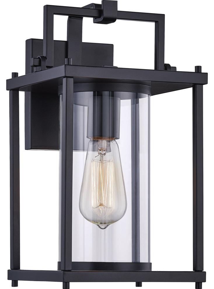 Luxury MidCentury Modern Outdoor Wall Light, Matte Black, UQL1522