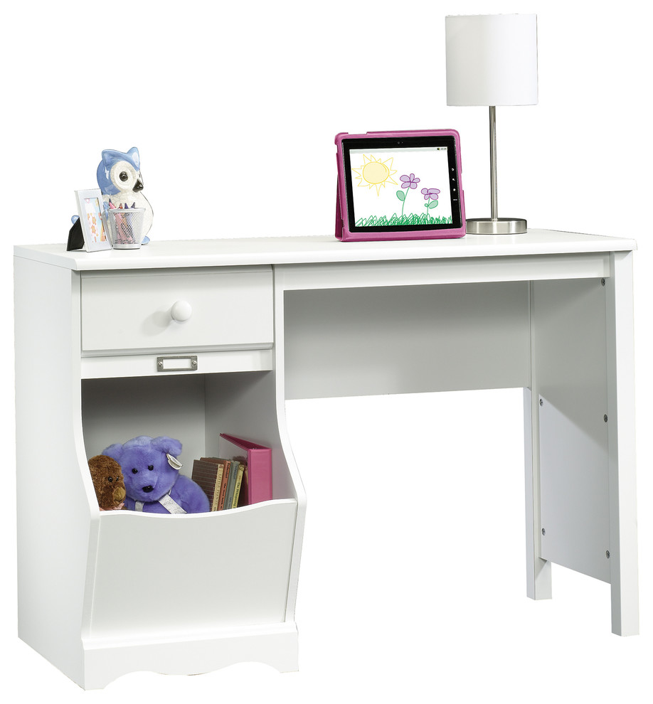 Sauder Pogo Desk in Soft White Finish