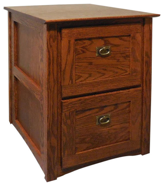 Mission Solid Oak 2 Drawer Filing Cabinet Traditional Filing