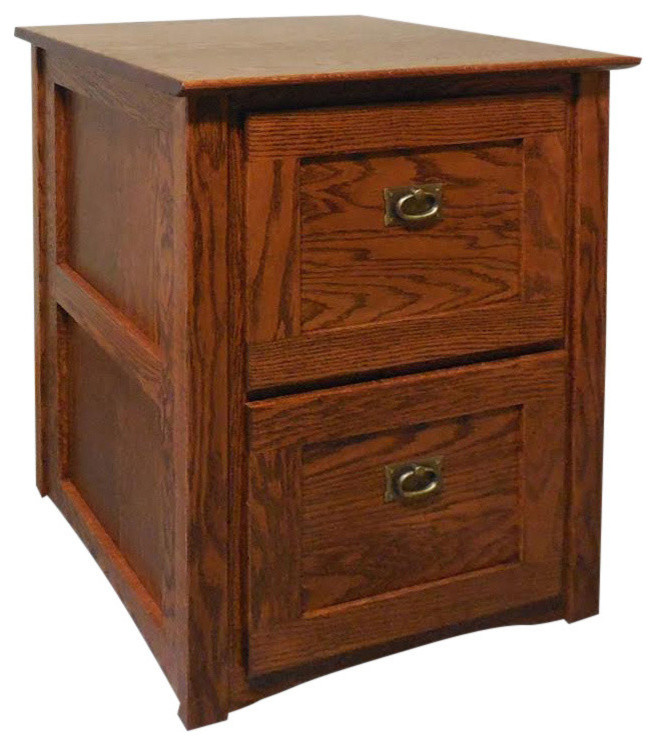 Mission Solid Oak 2 Drawer Filing Cabinet Traditional Filing