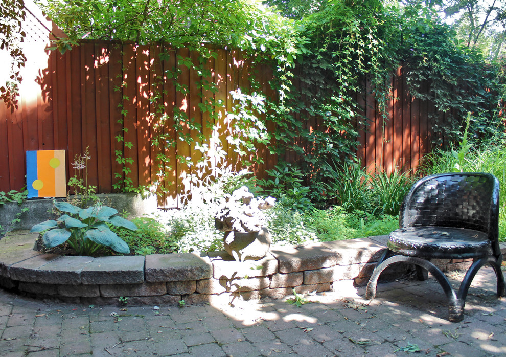 This is an example of an eclectic garden in Montreal.