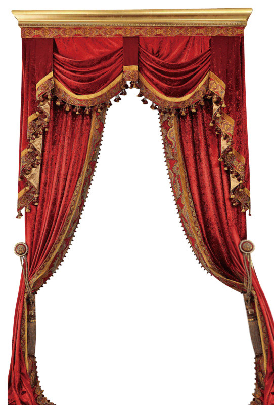 Luxury Velvet Curtains Set, Red, 100"x100"