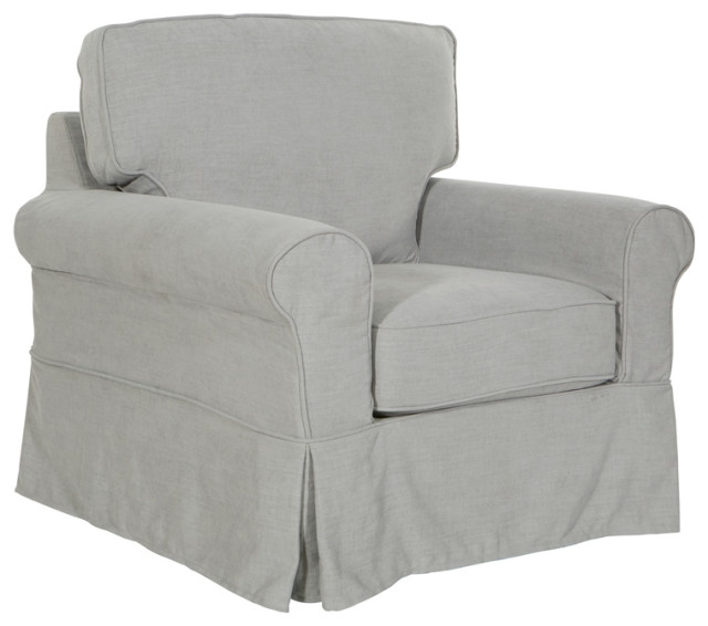 OSP Home Furnishings Ashton Chair with Fog Gray Fabric Slip Cover