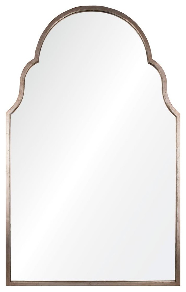 Tangier Global Bazaar Antique Silver Leaf Arch Mirror