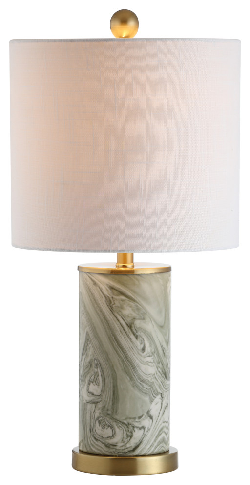 Swirl 20.5" Ceramic Table Lamp, Brass and Gray