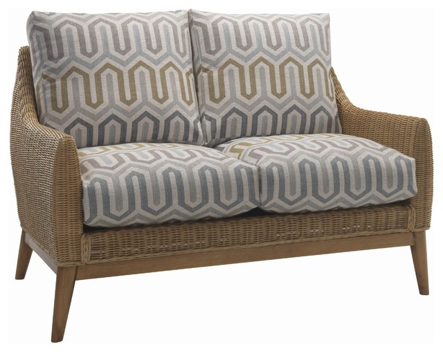 Camden Rattan 2-Seater Sofa With Pimlico Patterned Cushions