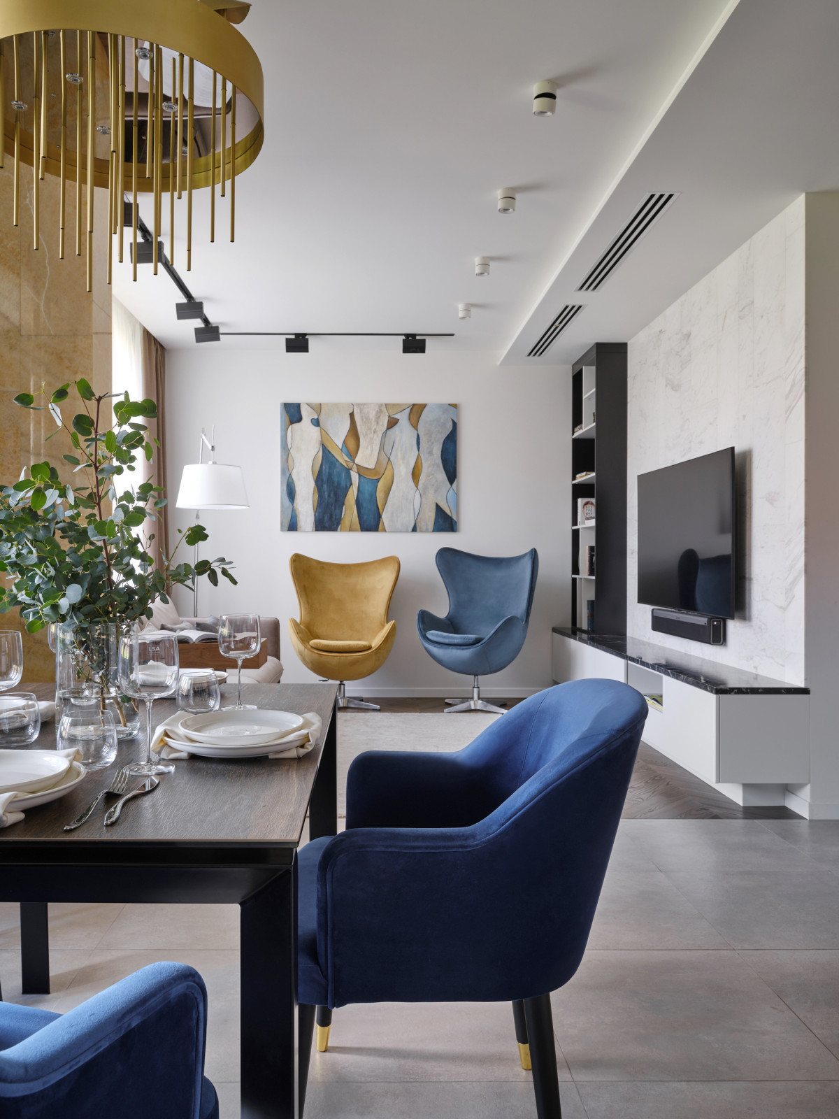 Гостиная в ЖК Наследие