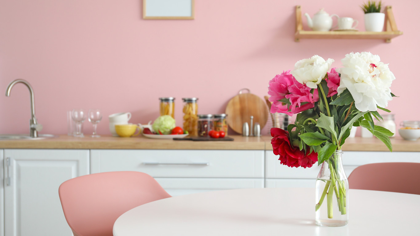 Soft Pink Style Kitchen in Hendon