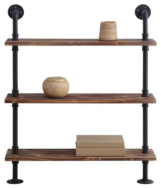 3 Shelf Piping Black