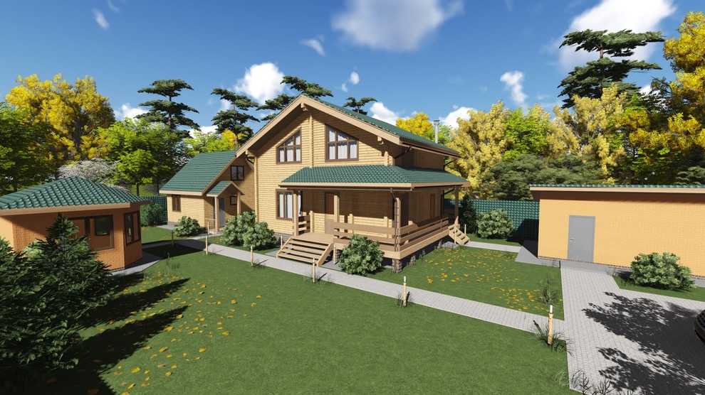 Дом из профилированного бруса 180x142. Общая площадь дома - 170 кв.м