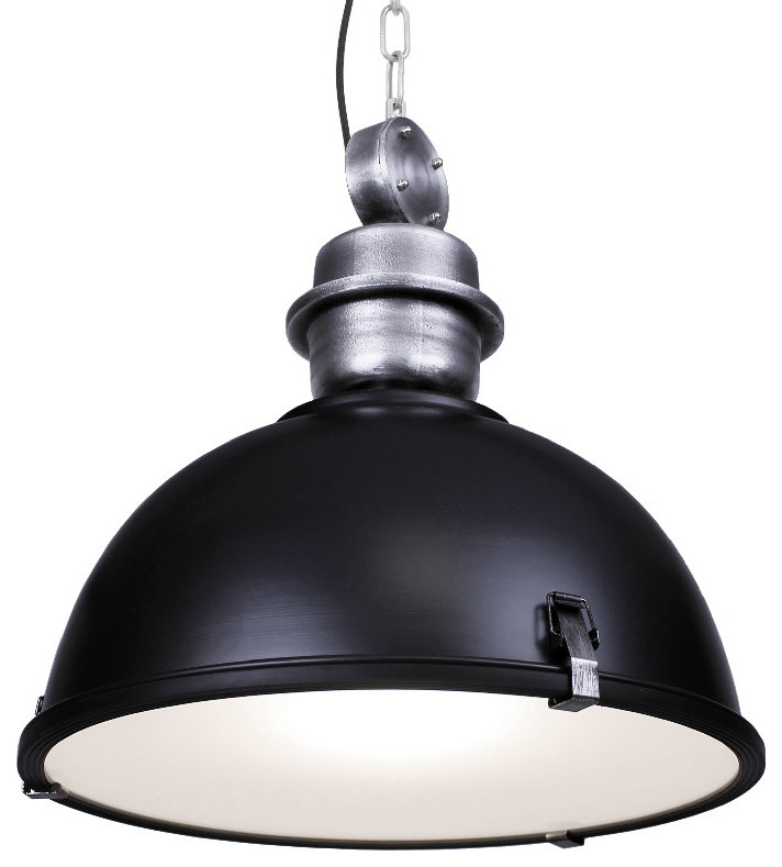 large black industrial pendant light