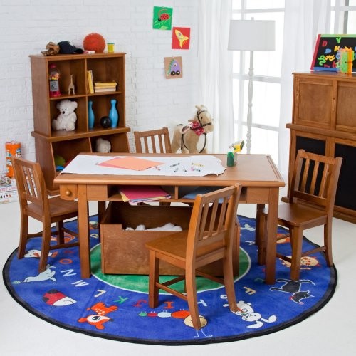 Classic Playtime Pecan Deluxe Activity Table with Free Paper Roll