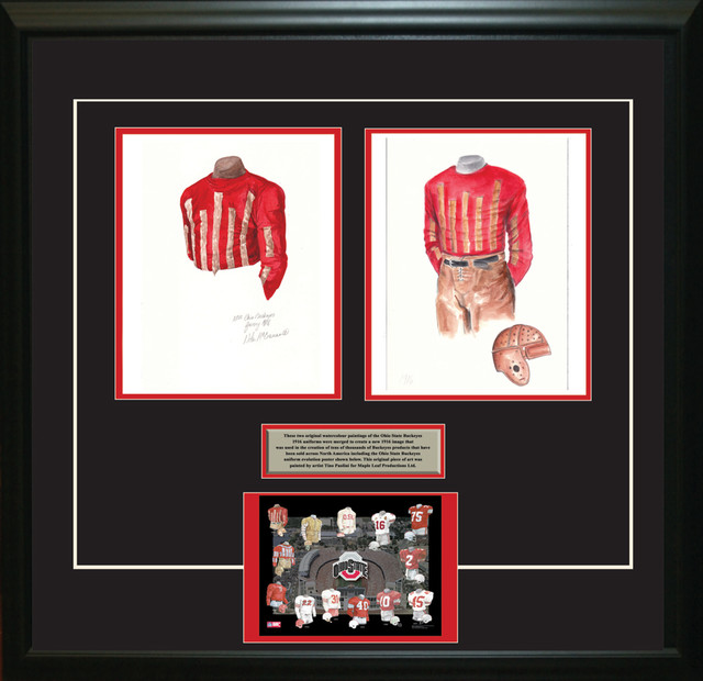 Original Art of the NCAA 1916 Ohio State Buckeyes Uniform