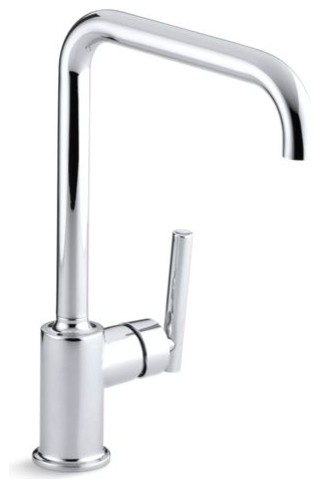 Kohler Purist Single-Hole Kitchen Sink Faucet with 8" Spout, Polished Chrome