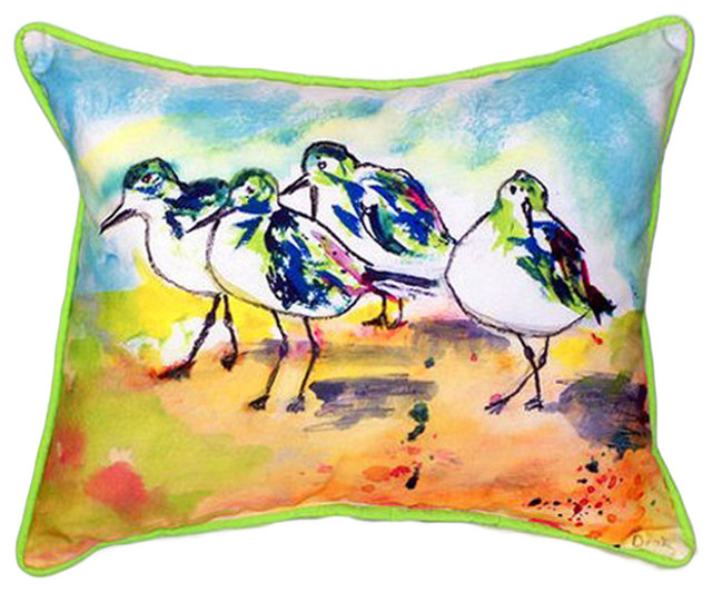 Betsy Drake Sanderlings Extra Large 20"x24" Indoor Outdoor Pillow
