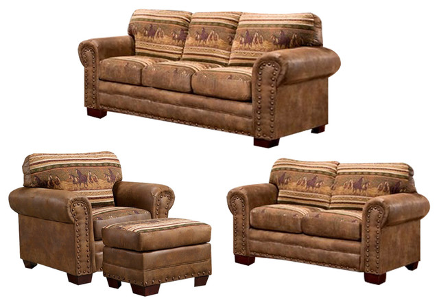 Wild Horses 4 Piece Living Room Set