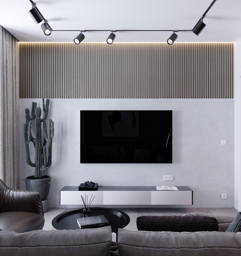 Квартира в спокойной цветовой гамме с нотками брутальности