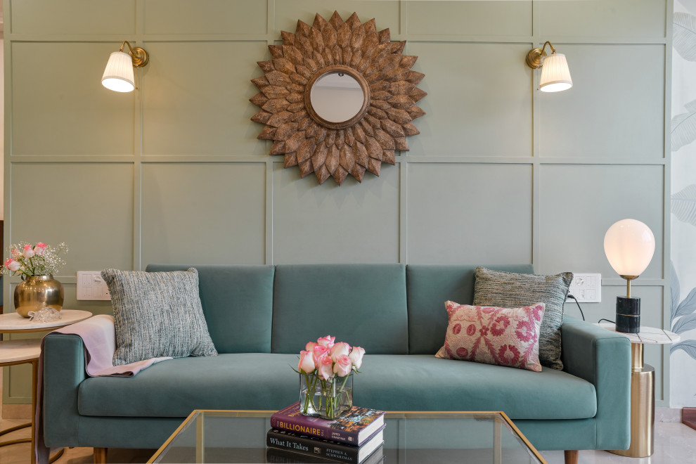 Photo of a contemporary living room in Bengaluru.
