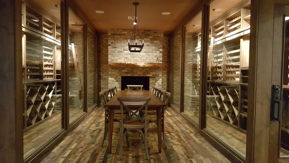 Example of a transitional wine cellar design in Austin