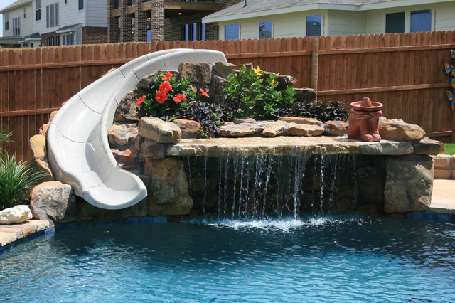 Pool Slides traditional-swimming-pool-and-hot-tub