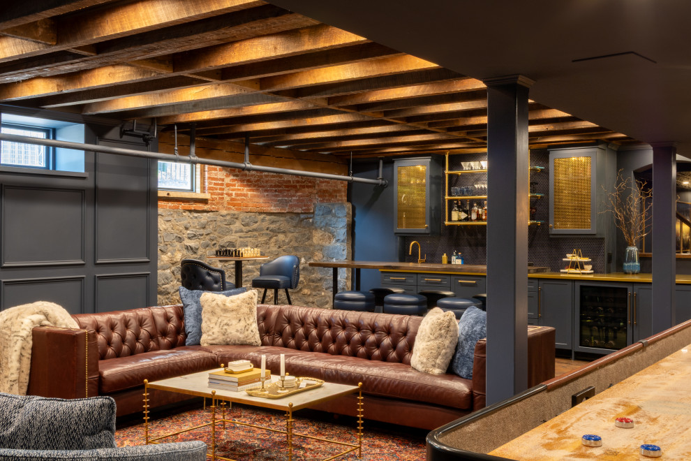 Inspiration for a transitional basement remodel in Philadelphia