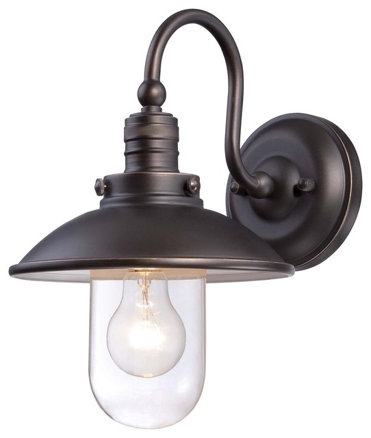 Downtown Edison by Minka-Lavery Indoor/Outdoor Wall Sconce, Oil Rubbed Bronze Wi