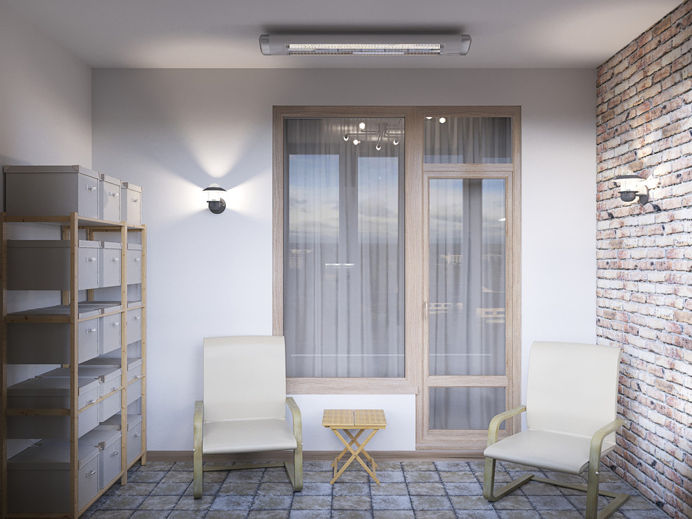 Квартира в стиле LOFT розовый кирпич