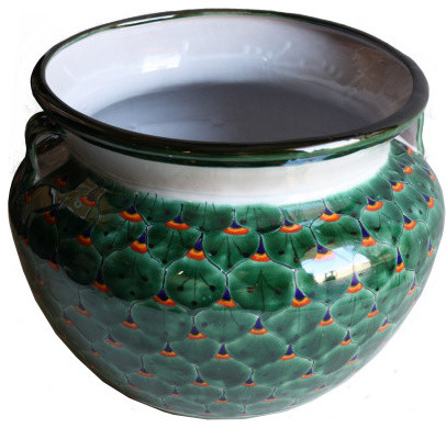 Green Pea Talavera Ceramic Pot Mediterranean Indoor Pots Green Pea Talavera Ceramic Pot Mediterranean Indoor Pots And Planters By Fine Crafts Imports