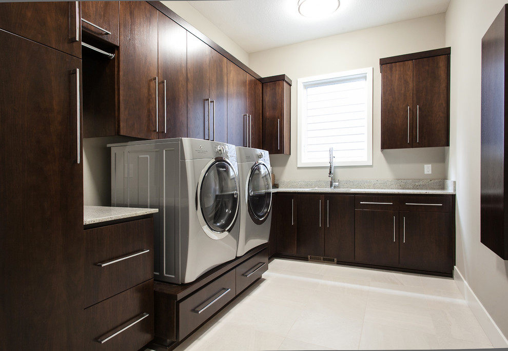 Design ideas for a transitional laundry room in Portland.