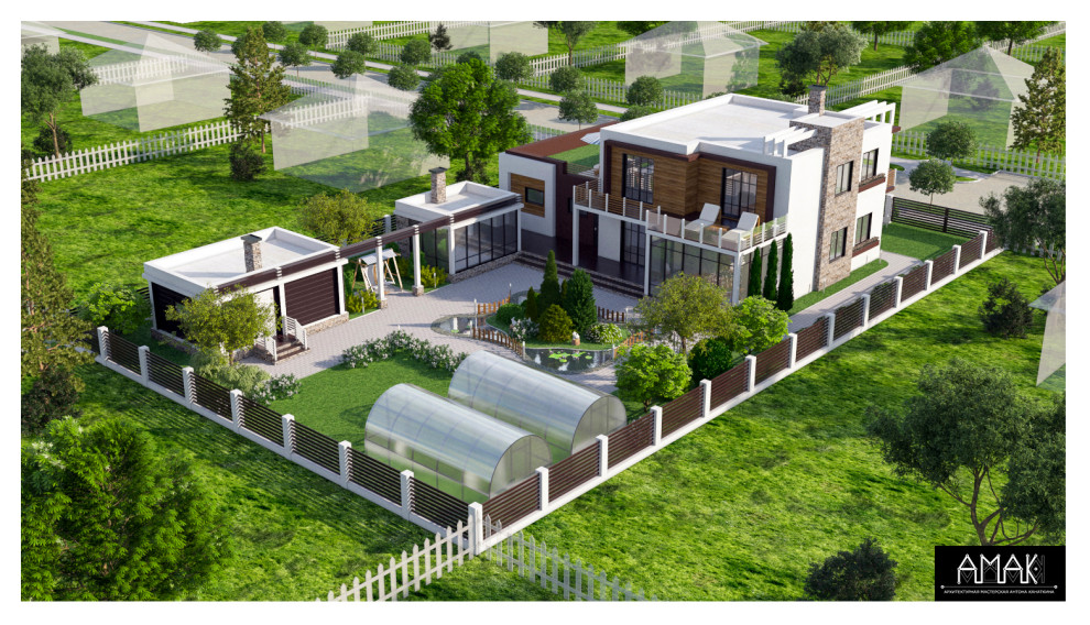 Загородный дом в стиле постмодернизма