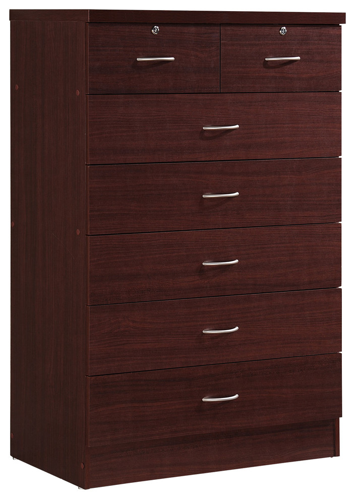 7 Drawer Jumbo Chest Transitional Dressers by Hodedah Import Inc
