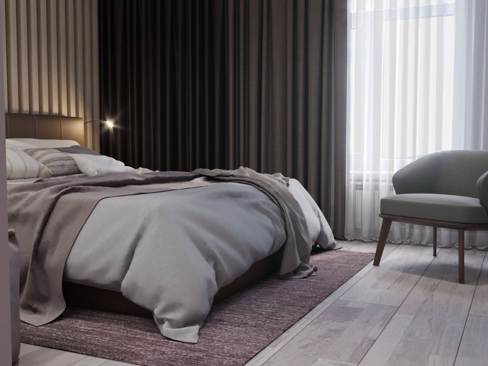 Спальня и гардеробная. Коттедж в Кольцово