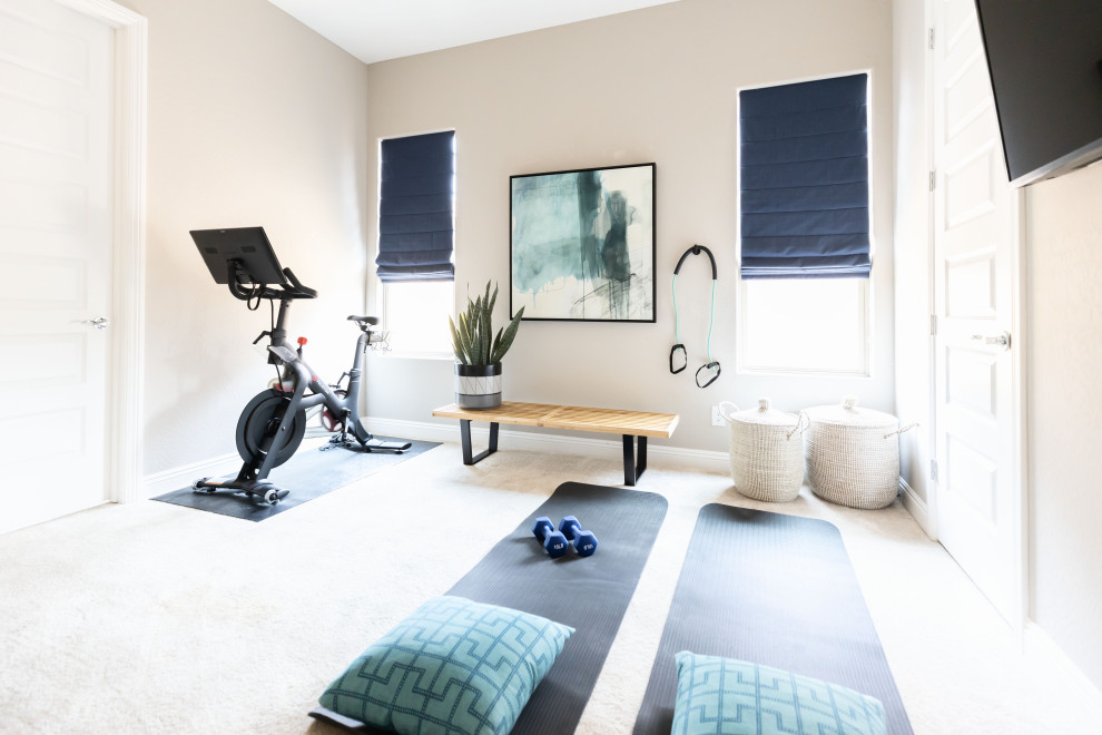 Example of a southwest home gym design in Phoenix